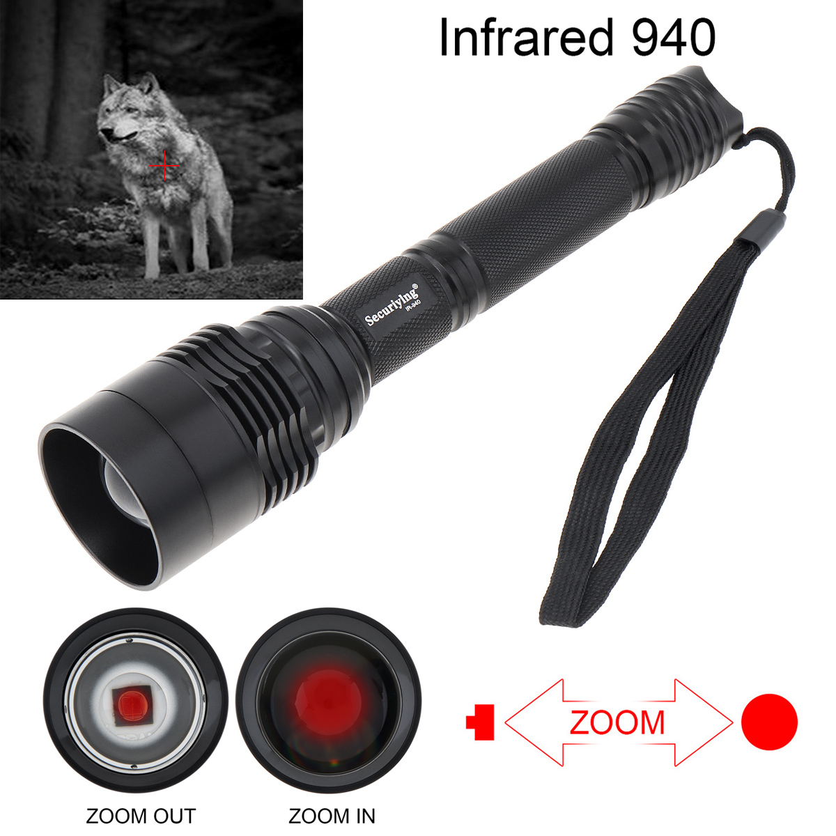 Hunting Thermal Imaging Scope - Senter inframerah 10W IR 940nm T50,